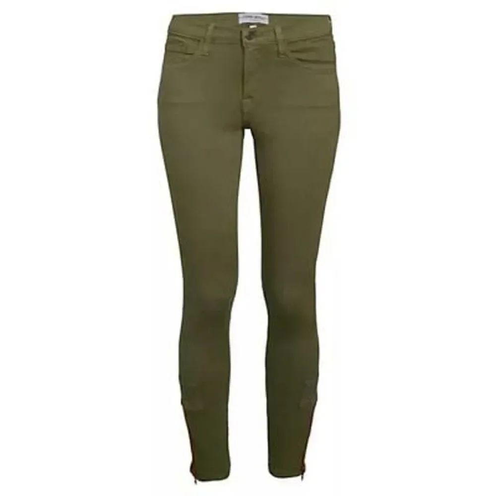 Etienne Marcel Zip-Cuff Army Green Skinny Jeans